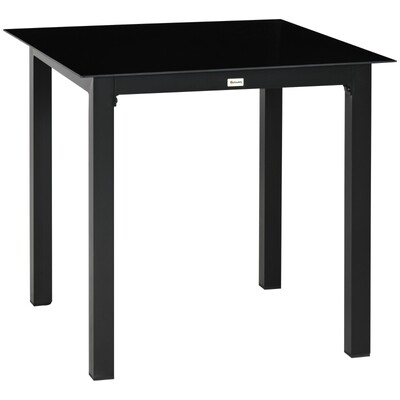 Gartentisch Outdoor-Tisch Outdoor-Loungetisch, wetterbeständig, 80 x 80 x 74 cm, Schwarz
