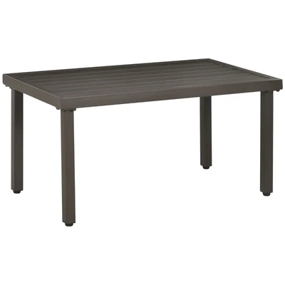 Gartentisch, Beistelltisch, Stahlrahmen, braun, 91 x 51 x 46 cm