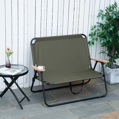 Campingstuhl 2-Sitzer klappbar bis 160 kg Grün