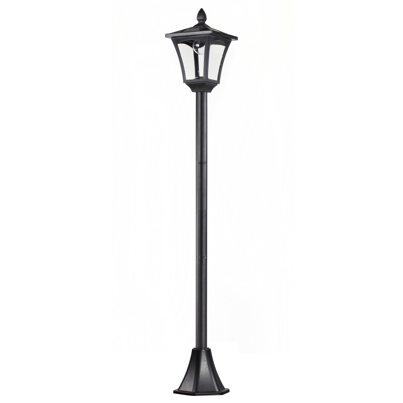 Gartenlaterne Edelstahl Solar Laterne 40 Lumen Schwarz H160cm