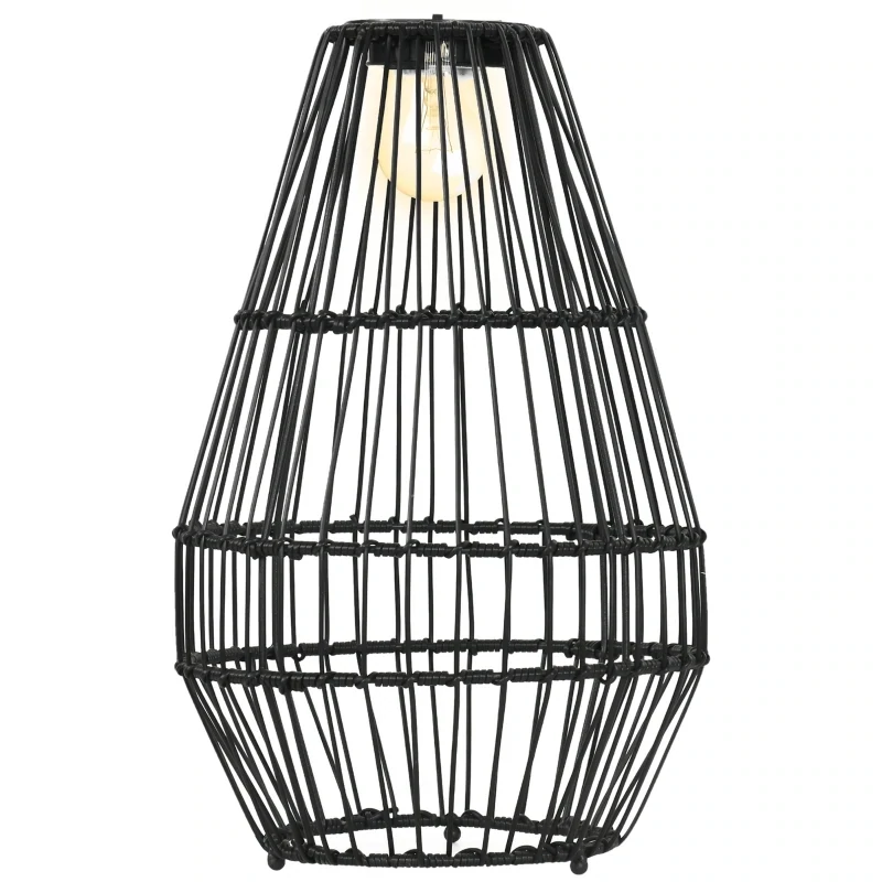 Aussenleuchte, Gartenlampe, Solarbetrieb, 8h Leuchtdauer, Einschaltautomatik, Rattanoptik, 34 x 34 x 56 cm