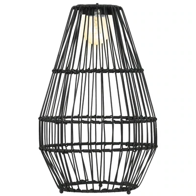 Aussenleuchte, Gartenlampe, Solarbetrieb, 8h Leuchtdauer, Einschaltautomatik, Rattanoptik, 34 x 34 x 56 cm