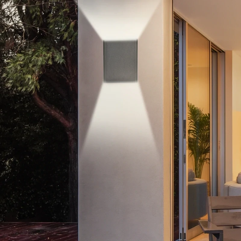 Aussenwandleuchte, verstellbarer Leuchtwinkel, 9W, 200-240V, 3000K, Aluminium, Schwarz, 11 x 13 x 16 cm
