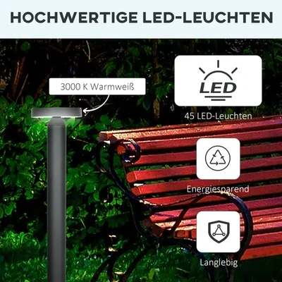 Gartenlampe, Wegleuchte, Pfostenlicht mit LEDs, wetterbeständig, 20 cm x 20 cm x 90 cm, Dunkelgrau