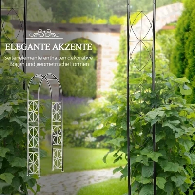 Pflanzbogen Torbogen Rankgitter Rosenbogen Garten Wetterfest H230 cm Metall