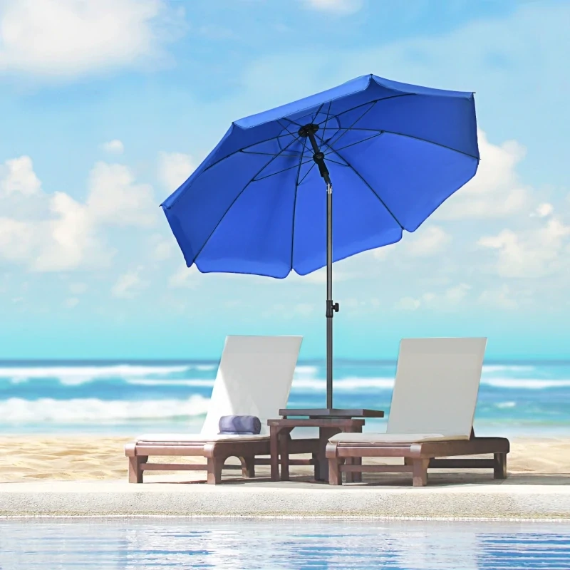 Strandschirm, Sonnenschirm, mit Belüftungsöffnungen, verstellbare Neigung, UV50+ Ø1,80, Blau