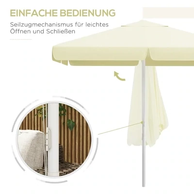 Gartenschirm, Sonnenschirm, Beige/Weiss