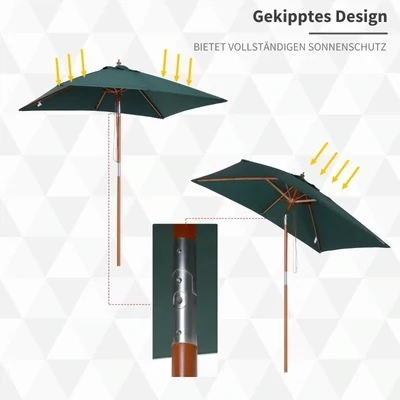 Sonnenschirm Knickbarer Strandschirm Grün 200 x 150 x 235 cm