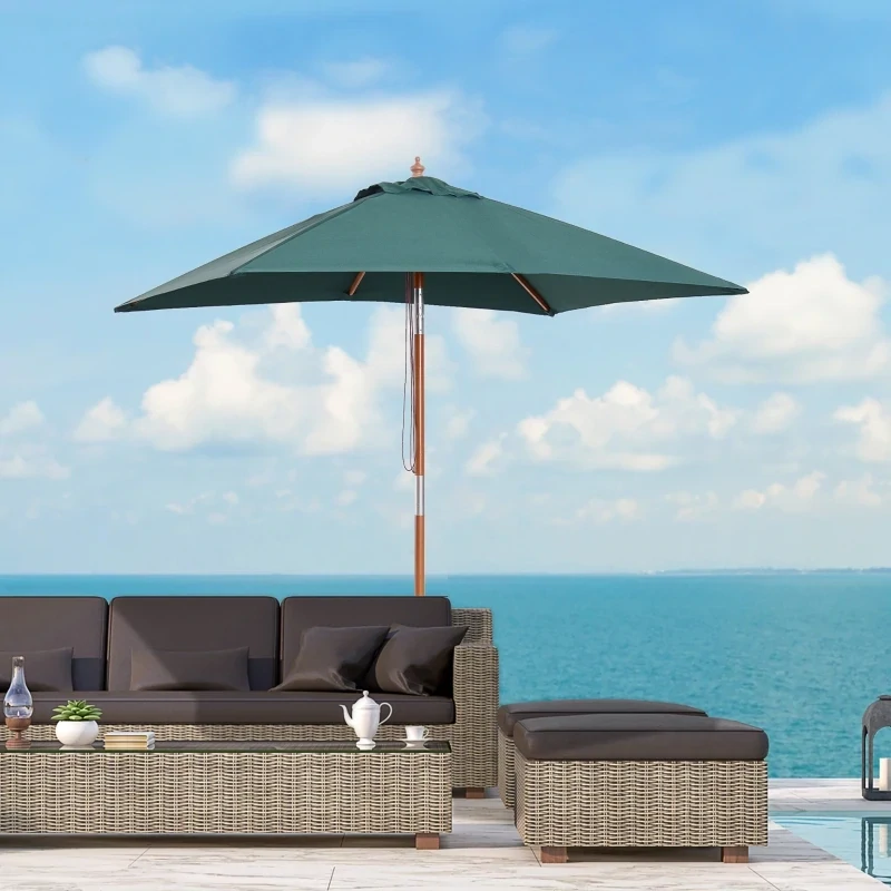 Sonnenschirm Knickbarer Strandschirm Grün 200 x 150 x 235 cm