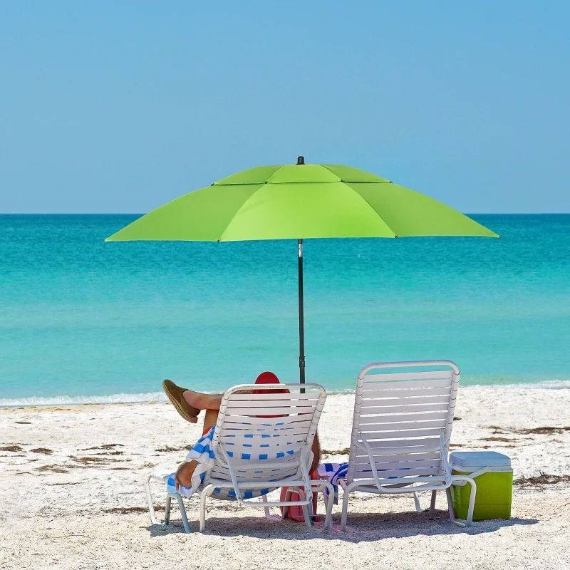 Strandschirm, Sonnenschirm, mit Belüftungsöffnungen, inkl. Schutzhülle, Φ1.85, Grün