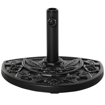 Sonnenschirmständer, halbrund, 9 kg, Blumendesign, HDPE/Zement, für Schirmmasten Ø35/38/48 mm