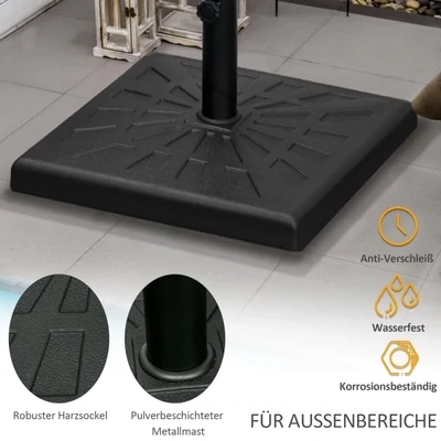 Sonnenschirmständer 51 cm x 51 cm x 32H cm, Schwarz