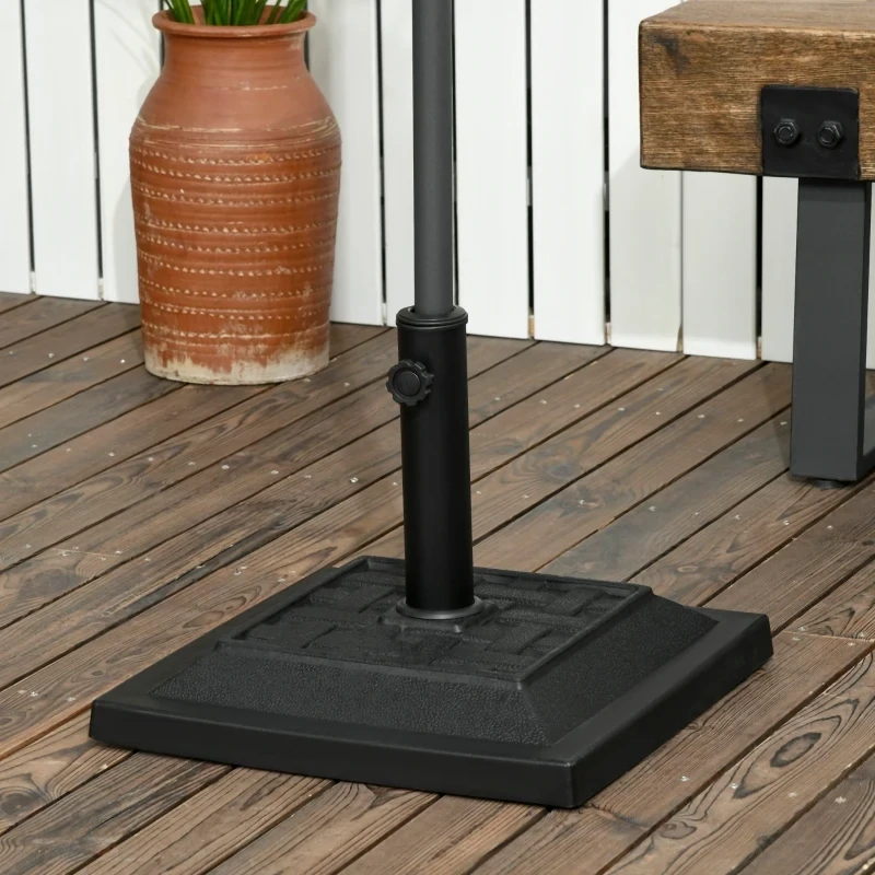Sonnenschirmständer 12 kg, für Stangen Ø32, 38, 48 mm, wetterfest, Harzgehäuse, Schwarz