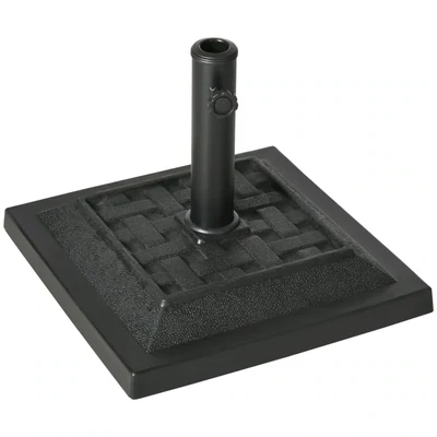 Sonnenschirmständer 12 kg, für Stangen Ø32, 38, 48 mm, wetterfest, Harzgehäuse, Schwarz