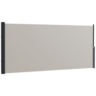 Seitenmarkise, Seitenrollo, ausziehbar, Sichtschutz für Balkon &amp; Garten, Aluminium/Polyester, 3 x 1,4 m, Hellgrau