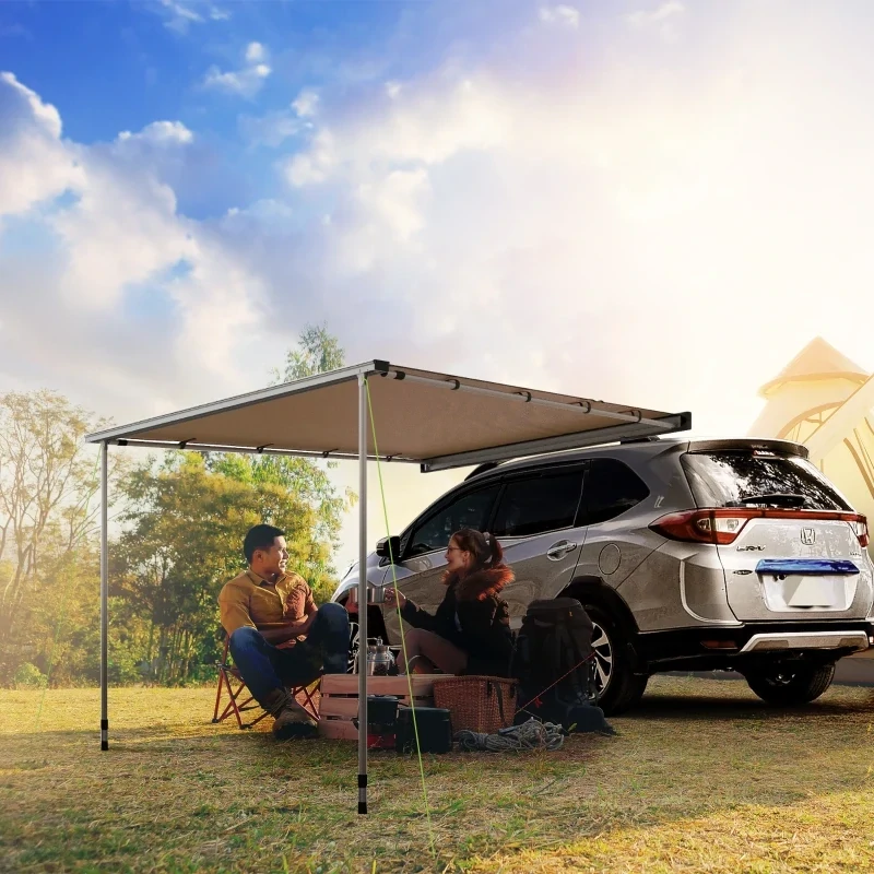 Autozelt Dachzelt Wetterbeständig 160 × 250 × 125–225 cm, Khaki