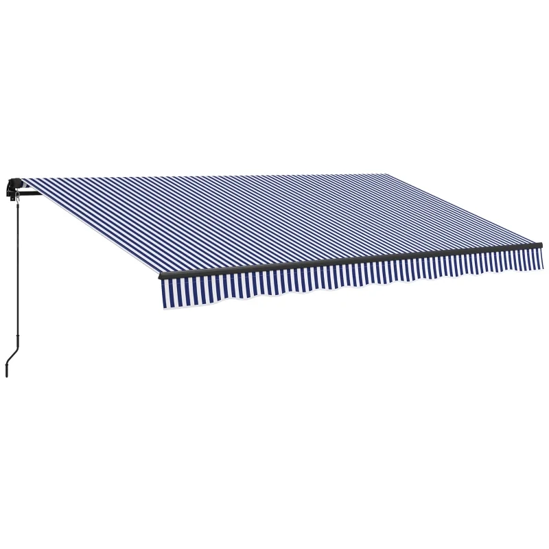 Sonnenstore Markise Terrassenmarkise, inkl. Handkurbel, wetterbeständig, 365 cm x 300 cm, Blau + Weiss