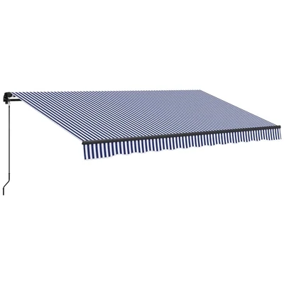 Sonnenstore Markise Terrassenmarkise, inkl. Handkurbel, wetterbeständig, 365 cm x 300 cm, Blau + Weiss