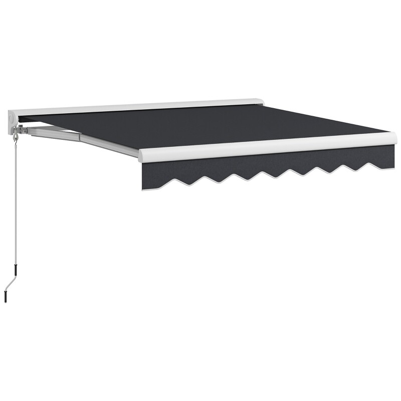 Sonnenstore, Markise, elektrisch/manuell ausfahrbar, Halbkassette, Fernbedienung, Aluminiumrahmen, 2,5 x 2 m, Grau