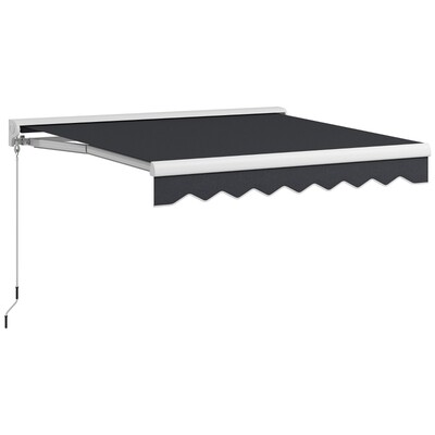 Sonnenstore, Markise, elektrisch/manuell ausfahrbar, Halbkassette, Fernbedienung, Aluminiumrahmen, 2,5 x 2 m, Grau