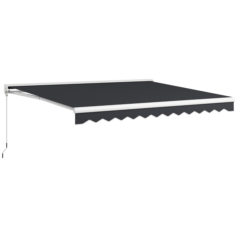 Sonnenstore, Markise, elektrisch/manuell ausfahrbar, Halbkassette, Fernbedienung, Aluminiumrahmen, 4 x 3 m, Grau