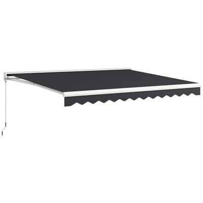 Sonnenstore, Markise, elektrisch/manuell ausfahrbar, Halbkassette, Fernbedienung, Aluminiumrahmen, 4 x 3 m, Grau