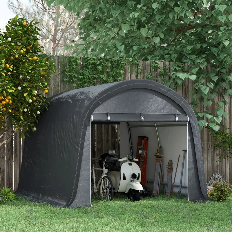 Lagerzelt, Gerätehaus für Garten und Camping, stabiler Stahlrahmen, grosse Türen, 3x3m, Grau