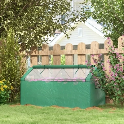 Mini-Gewächshaus Frühbeet Foliengewächshaus, wetterbeständig, 180 x 92 x 92 cm, Grün