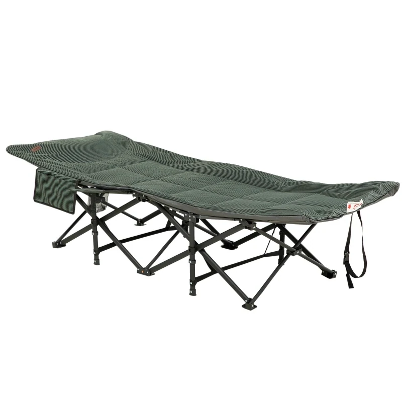 Sonnenliege, Feldbett, klappbar, neigbare Rückenlehne, mit Becherhalter, bis 120 kg, 68 x 186 x 48 cm, Grau