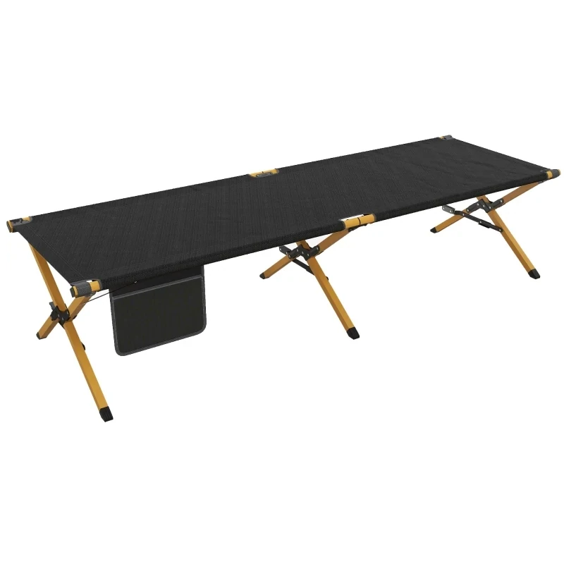 Sonnenliege, Strandliege, Feldbett, klappbar, wetterbeständig, 196 cm x 64 cm x 45 cm, Schwarz