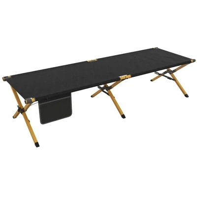Sonnenliege, Strandliege, Feldbett, klappbar, wetterbeständig, 196 cm x 64 cm x 45 cm, Schwarz