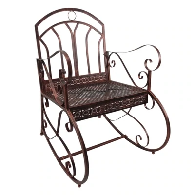 Retro-Schaukelstuhl Gartenstuhl Metall Bronze