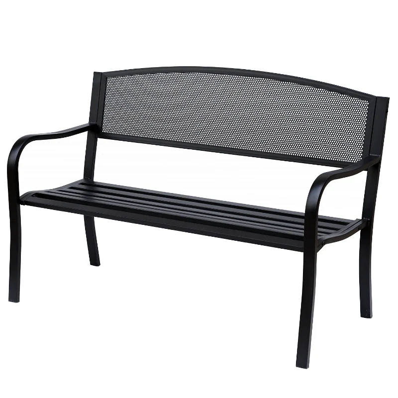 Gartenbank Sitzbank 2-Sitzer Schwarz