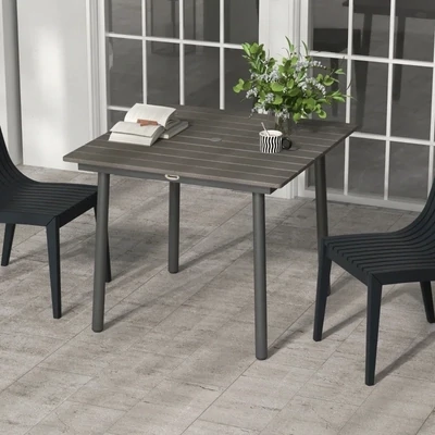 Gartentisch Outdoor-Esstisch Loungetisch, wetterbeständig, modernes Design, 90 x 90 x 75 cm, Dunkelgrau