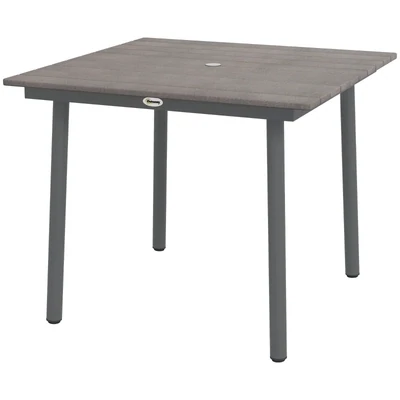 Gartentisch Outdoor-Esstisch Loungetisch, wetterbeständig, modernes Design, 90 x 90 x 75 cm, Dunkelgrau