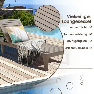 Sonnenliege Gartenliege mit verstellbarer Rückenlehne Strandliege Liegestuhl Braun
