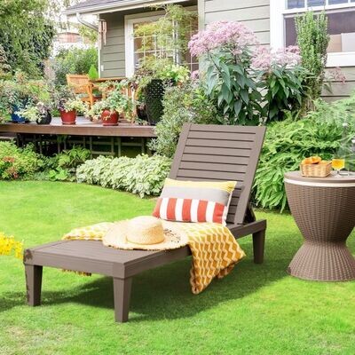 Sonnenliege Gartenliege mit verstellbarer Rückenlehne Strandliege Liegestuhl Braun