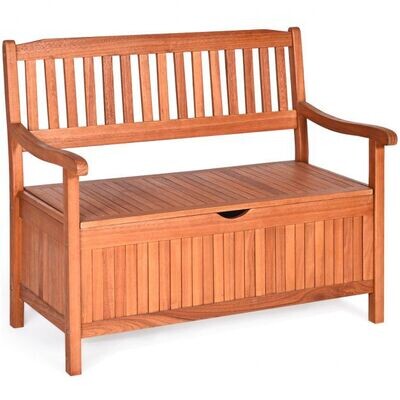 Hölzerne Outdoor Parkbank Gartenbank Sitzbank Holz mit Strauraum 107 x 59 x 90 cm Natur