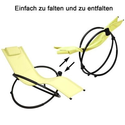 Schaukelliege Liegestuhl Outdoor klappbare Relaxliege Gartenliege 74 x 144 x 84,5 cm grün