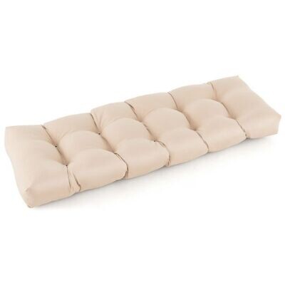 Bankauflage für Gartenbank, Schuhbank 132 x 49 x 15 cm Sitzkissen aus PP-Baumwolle beige