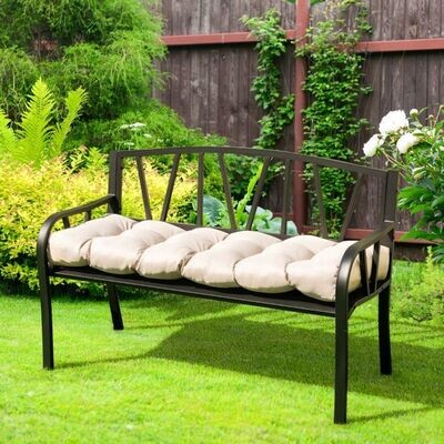 Bankauflage für Gartenbank, Schuhbank 132 x 49 x 15 cm Sitzkissen aus PP-Baumwolle beige