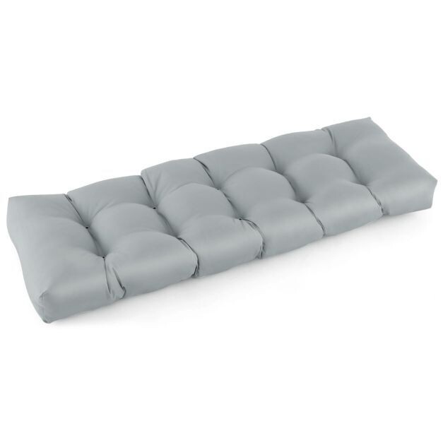 Bankauflage für Gartenbank, Schuhbank 132 x 49 x 15 cm Sitzkissen aus PP-Baumwolle grau