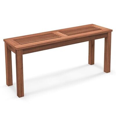 2-Sitzer Gartenbank ohne Rückenlehne Wetterfeste Sitzbank Holzbank 100 x 30,5 x 47 cm