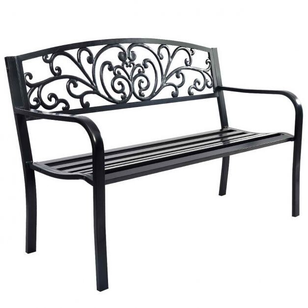 Gartenbank Schaukel Parkbank Gusseisen 127 x 60 x 85 cm