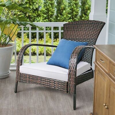 Rattan Sessel Gartenstuhl Rattanstuhl Gartenmöbel Braun 78 x 80 x 80 cm