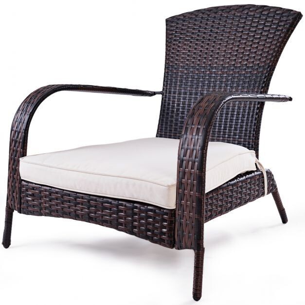 Rattan Sessel Gartenstuhl Rattanstuhl Gartenmöbel Braun 78 x 80 x 80 cm