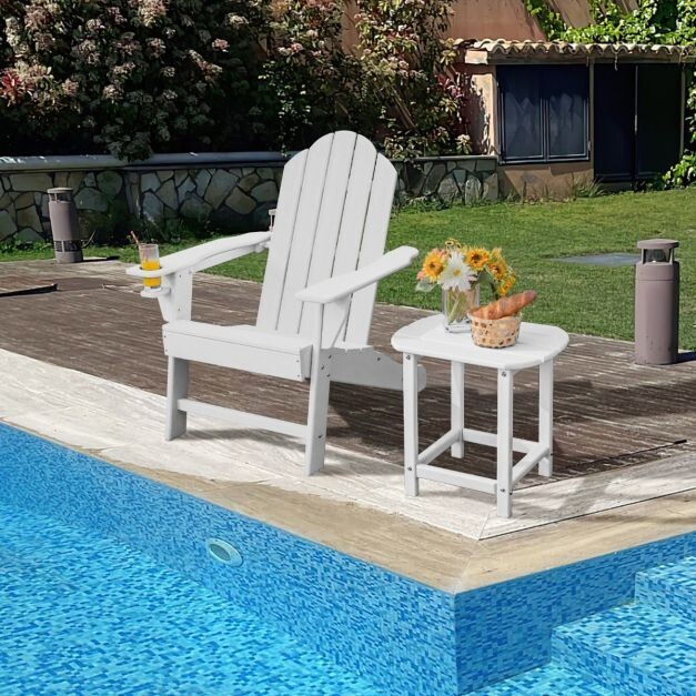 Adirondack Klappstuhl Aus HDPE – Wetterfest, Faltbar, Mit Getränkehalter, Für Garten, Terrasse & Balkon