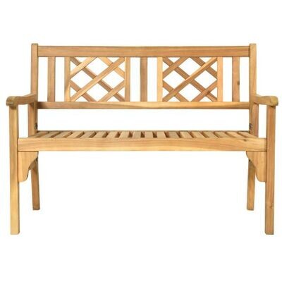 Klappbare Terrassenbank Gartenbank Holz Holzbank Gartenmöbel 120 x 56 x 90 cm Natur