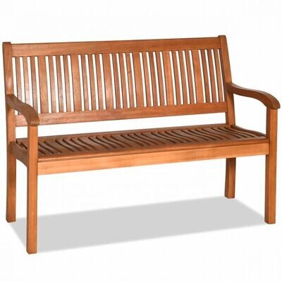 Solide Gartenbank für 2 Personen mit kurviger Rückenlehne &amp; weiten Armlehnen 126 x 63 x 91 cm