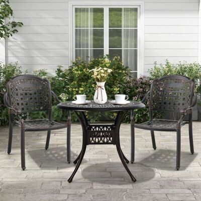 2er Set Gartenstühle aus Alu mit Armlehnen Stapelstühle Gartensessel für Balkon